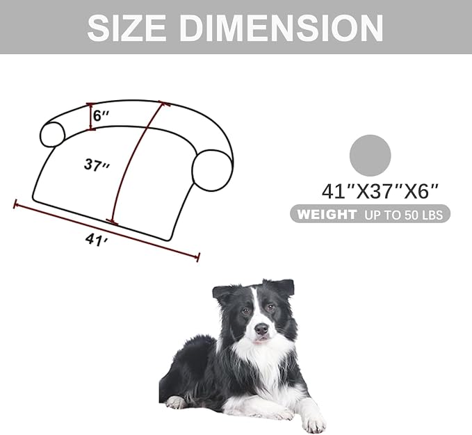 Calming Dogs/Cats Bed Mats, Dog Pad Washable Removable Couch Cover, Plush Long Fur Mat for Pets, Waterproof Lining, Perfect for Small, Medium and Large Dogs and Cats (Light Gray, 41"x37")