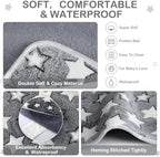 Reginary 4 Pcs Guinea Pig Fleece Cage Liners, Gray Star, 24 x 16 Inch - Image 3