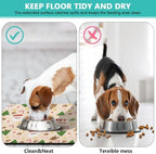 Christmas Dog Food & Water Mat, Paw Prints Santa Claus Snowman Xmas Pet Feeding Mat for Floor Non-Slip Waterproof, Super Absorbent Cat Bowl Mat, Easy to Clean Pet Placemat,16" × 24" - Image 5