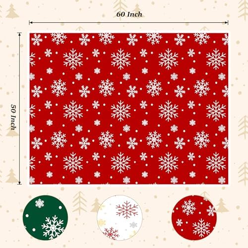 Touchat Red Sherpa Christmas Throw Blanket, Fuzzy Fluffy Soft Cozy Blanket, Fleece Flannel Plush Microfiber Blanket for Couch Bed Sofa (50" X 60",Red Snowflake) - Image 7