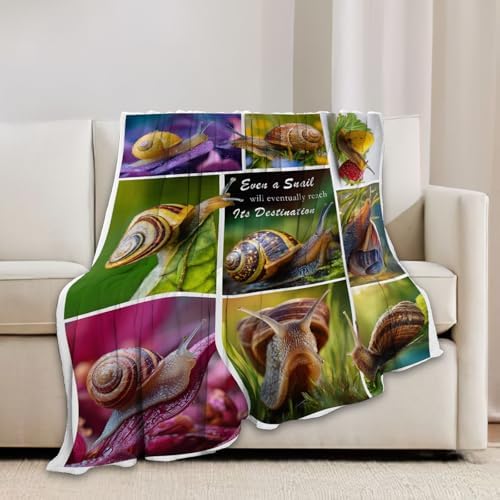 Snail Blanket Snail Lover Throw Blankets Gifts for Girls Boys Kids Soft Cozy Fleece Plush for Couch Sofa Bed 60"x50" - Image 3