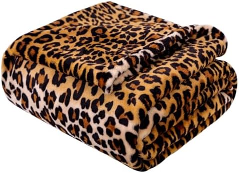 Vessia Leopard Throw Blanket for Couch, Soft Flannel Fleece, 50 x 60 in - Image 6