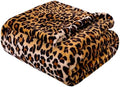 Vessia Leopard Print Throw Blanket for Couch, 300GSM Soft Cheetah Blanket by Vessia