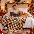 Gnome Coffee Throw Fleece Blanket,Checkered Theme Flannel Blankets,50"x60" - Image 5