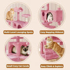 Yaheetech 62in Cat Tree Tower, Double Condo, Multi Platforms, Scratch Posts - Image 4