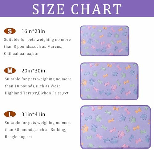 1 Pack 3 Blankets for Dog Puppy Cat (Large 41x31'', Purple, Pink, Brown) - Image 3