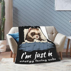 Sleepy Ferret Blanket Throw Gift for Girls Women 60"X50" - Image 2