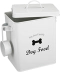 Pet Treat and Food Storage Tin with Lid - 5lbs Capacity - Serving Scoop Included … -DOG