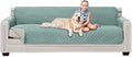 Sofa Shield® Couch Slip Covers for Dogs, Reversible Furniture Protector with Strap, Stain and Tear Resistant Cushion Cover, 88 inch Seat, Machine Washable Slipcover Pets, Cats, Seafoam Cream