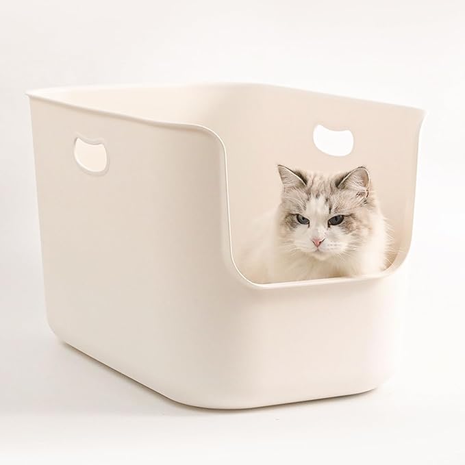 SpaceTime Extra Large Litter Box with High Sides,22.64"×14.76"×13.98" XL Multi Cat Litter Pan for Kitty,Cat Boxes for Indoor Cats,Jumbo Litter Boxes for Big Cats,Anti-Splashing,Easy to Clean