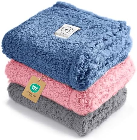Luciphia 3 Pack Soft Sherpa Fleece Blankets for Dogs Cats Puppies,41"x31" by luciphia