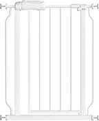 Fairy Baby 27 Inch to 29 Inch Wide Narrow Baby Gates for Small Doorways | Auto Close Double-Lock Safety Gates Pressure Mounted for Stairs Hallway Walk Through Kids or Pets, One-Hand Operation, White