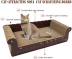 COOZMENT Scratching Sofa, Couch Shaped Thick Scratching Cardboard, Lounge Bed for Indoor Rest&Play, Sofa Scratcher Pad (Brown, 27.6" L X 12.2" W X 7.4" H) - Image 5