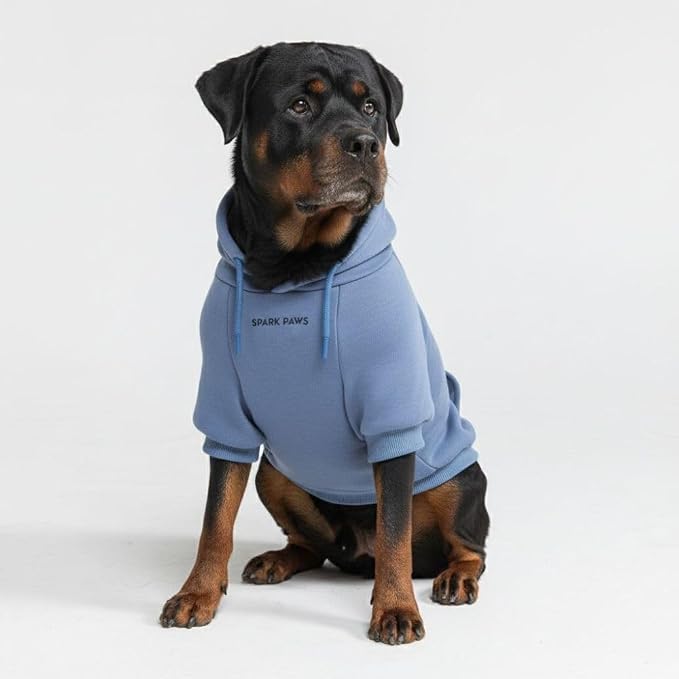 Spark Paws Dog Hoodie – Premium Dog Sweater for Small, Medium, and Large Dogs | Warm Outfits for French Bulldogs, Pitbull, Puppy, Winter Jacket Alternative - Slate Blue - 5XL