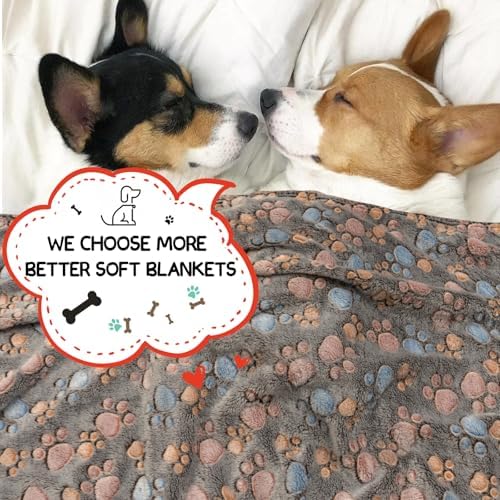 Rezutan Blanket for Large Dogs & Cats Soft Reversible Cute Paw 40"x31" - Image 6