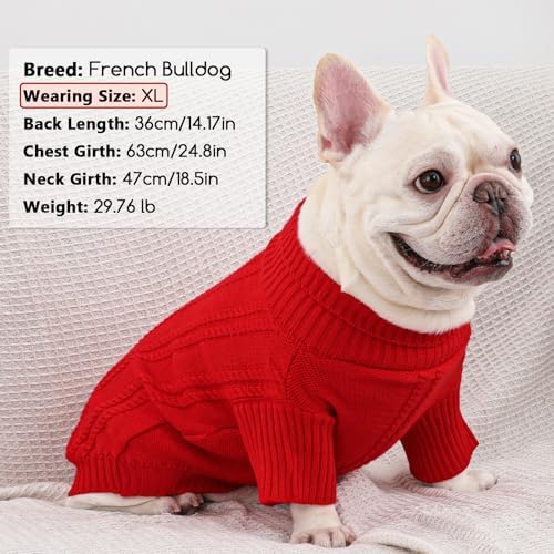 Dog Snowman Santa Sweater (Medium, red) - Image 2