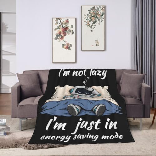 Sleepy Robot Blanket Throw Gift for Girls Women 80"X60" - Image 3