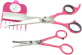 NO Buzz Dog Clippers, Tiny Trim Safety Scissor. A Silent Low Noise Pet Grooming Clipper, Right Handed Pink