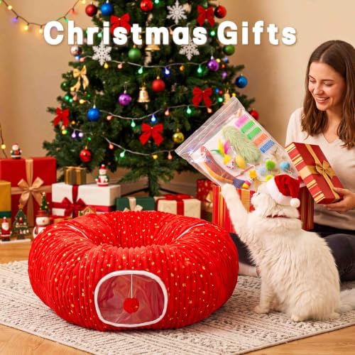 Christmas Tree Cat Tunnel with 40 Cat Toys, Christmas Tree Skirt - Image 5