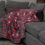 Pet Throw Blanket Ultra Soft Fleece Durable for Crates Beds Sofas Travel (Traditional Tartan Paw Plaid, Large) - Image 3