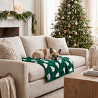 Horaldaily Christmas Green Trees Shape 3D Textured Pets Blanket 16x23 - Image 3
