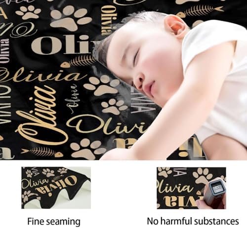 Personalized Custom Cat Name Lover Blanket, 30"x40" Soft Lightweight Plush Throw for Couch, Bed, Sofa Decoration - Image 4