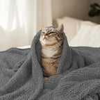 Luciphia Premium Fleece Dog Puppy Blanket Soft Pet Sherpa Calming Cat Blanket Throw for Small Medium Dog Cat(Grey,30x20 inches) - Image 6
