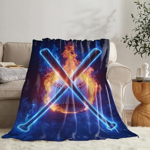 Baseball Blanket for Girls Women Boys Men Adults Kids Soft Cozy Fleece Sports Throw Blankets Gifts Warm Flannel Plush Lightweight Decor for Couch Bed Sofa 60"X50" - Image 5