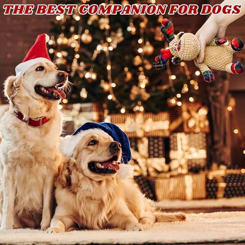 Squeaky Christmas Reindeer Dog Toys, Interactive Plush Dog Toys for Small and Medium Dogs, Suitable for Trainning and Reducing Boredom and Anxiety. (Reindeer) - Image 6