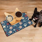 American 4th of July Star Dog Food & Water Mat,Patriotic Independence Memorial Day Paw Prints Pet Feeding Mat for Floor Non-Slip Waterproof, Super Absorbent Cat Bowl Mat, Pet Placemat,12" × 20" - Image 4