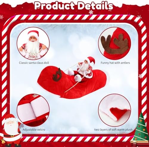 BWOGUE Santa Dog Costume, Dog Christmas Outfit, Santa Claus Riding, XL Size - Image 3