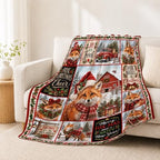 Christmas Fox Throw Blanket Woodland Animal Holiday Gifts 50''X60'' - Image 3
