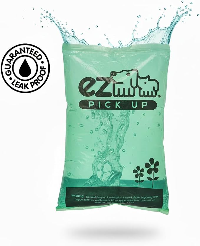 1000 Pet Waste Disposal Dog Poop Bags, EZ Pickup Bags Green (Single roll, not on Small Rolls) | dog training, clean up bag, large 8"x13", single roll - not on small rolls