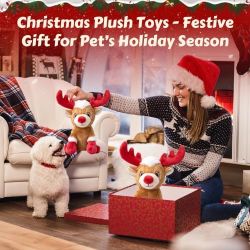 Newget Christmas Squeaky Dog Toys, Plush Dog Chew Toys with Crinkle Paper - Image 6