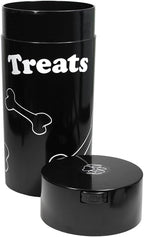 Tightpac Pawvac 5 to 24 Ounces Container, Airtight Pet Food and Treats Storage Jar - Patented Vacuum Seal Container for Pet Food, Treats and other Dry Goods - Black with Treats