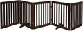unipaws 24”H Free Standing Pet Gate for Dog Cat, 100”Wide Wooden Dog Gates | Foldable Pet Fence for Doorway, Stairs, Step, Expandable Doggy Barrier, Indoor Use