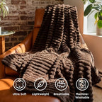 Bedsure Soft Twin Blanket for Bed Decor Gifts Chocolate Brown 60"x80" - Image 5
