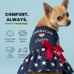 Fitwarm 100% Cotton 4th of July American Cutie Dog Clothes Memorial Day Dog Outfits Patriotic Dresses Doggie Dress Pet Cat Apparel Blue XXS - Image 6