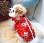 SEIS 2 Pcs Christmas Dog Cotton Wadded Jacket Snowman Pet Coat with Harness Hook Xmas Elk Cats Hoodie Vest Santa Claus Puppy Costume for Cats Small Medium Dogs (S (Chest Circumference 44cm/17.32")) - Image 5
