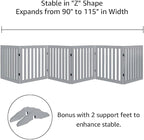 unipaws 120" Extra Wide Pet Gate and Pet Playpen Combination for Dog Cat | 24” Height Free Standing Dog Gate for Doorways, Stairs, Foldable Puppy & Room Divider, Indoor Use