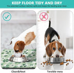 St Patricks Day Dog Food & Water Mat, Green Shamrocks Paw Prints Clover Pet Feeding Mat for Floor Non-Slip Waterproof, Super Absorbent Cat Bowl Mat, Easy to Clean Pet Placemat,16" × 24" - Image 3