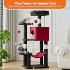 DUMOS 44 in Cat Tree Tower with Natural Sisal Scratching Posts - Image 4