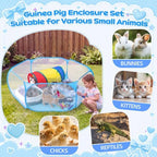 13 Pcs Kitten Starter Kit with Playpen Litter Box Feeder, Blue - Image 5