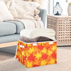 Bolaz Storage Bins with Lids and Handles, Fall Maple Leaves in Autumn Storage Box Storage Basket with Cover Collapsible Organizer Containers for Home Closet, Shelves - Image 5