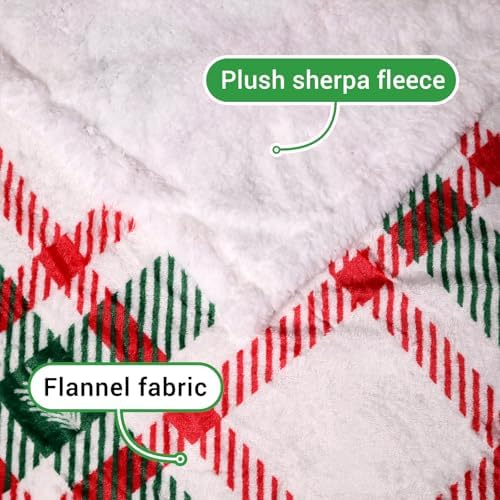 Gogreen Christmas Sherpa Fleece Throw Blanket for Couch Bed Sofa Adults -Soft and Warm Blanket for Winter, Thick and Fuzzy Throw Blanket (Throw - 50" x 60") - R - Image 4