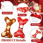 VioraWhite 8 Pack Christmas Dog Toys Plush Squeaky Bone Shaped Funny Toys Birthday Gift for Small Medium Large Sized Dogs, 6.1" x 3.8" - Image 3