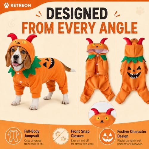 Dog Halloween Clothes, Pumpkin Costume for Dogs,M - Image 5