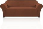 Stretch Sofa Cover Slipcover 1-Piece, Spandex Jacquard Fabric Universal Couch Cover for 3 Cushion, Washable Non Slip Sofa Cover, Pet Friendly (Large Sofa 90"-100",Caramel)