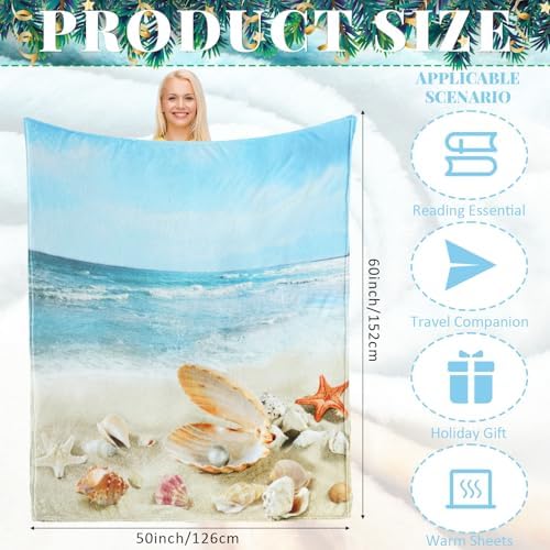 Breling Nautical Coastal Throw Blanket Beach Themed Gift 50x60 Inch - Image 2