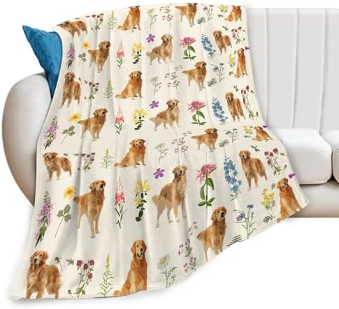 Golden Retriever Throw Blanket Golden Retriever Puppy Stuff Gifts for Dog Lover Kids Girls Boys Adults Women Men Soft Cozy Warm Plush Fluffy Fuzzy Fleece Blanket Decor 50''X60'' - Image 7